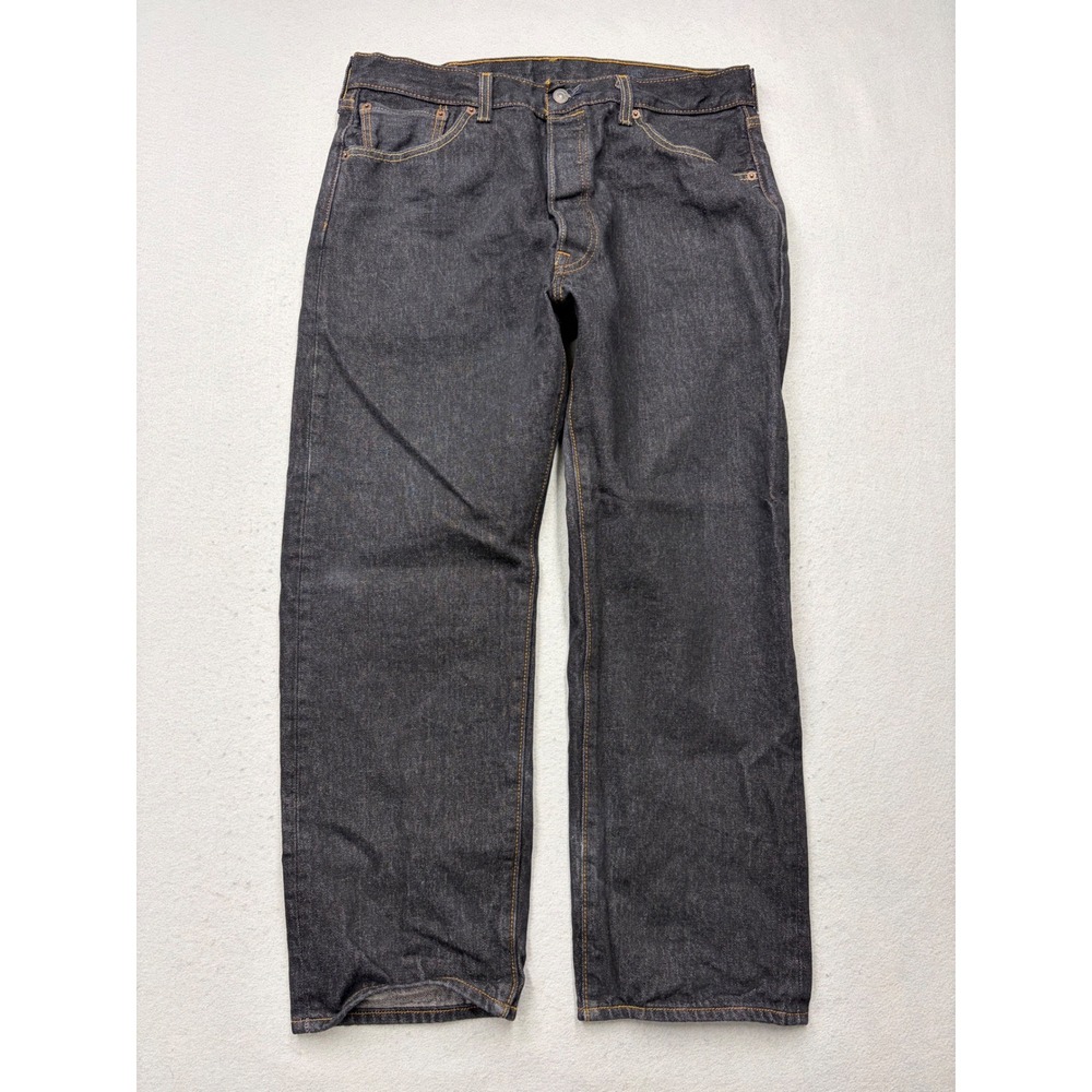 Levi's 501 Original Fit Jeans Mens 36x30 Dark Wash Indigo Button Fly Denim